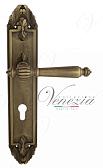Дверная ручка Venezia на планке PL90 мод. Pellestrina (мат. бронза) под цилиндр