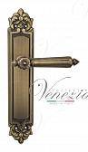 Дверная ручка Venezia на планке PL96 мод. Castello (мат. бронза) проходная